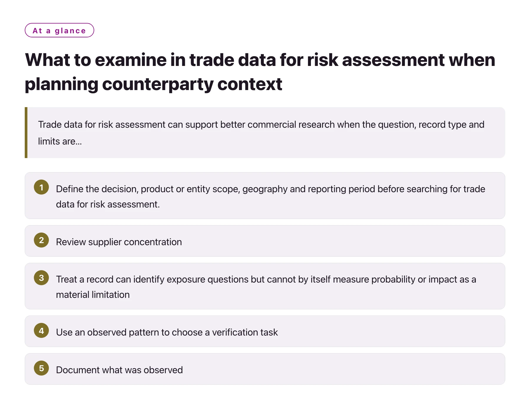 What to examine in trade data for risk assessment when planning counterparty context——全文要点速览